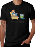 Football Couch T-Shirt: Comfy Fan Tee
