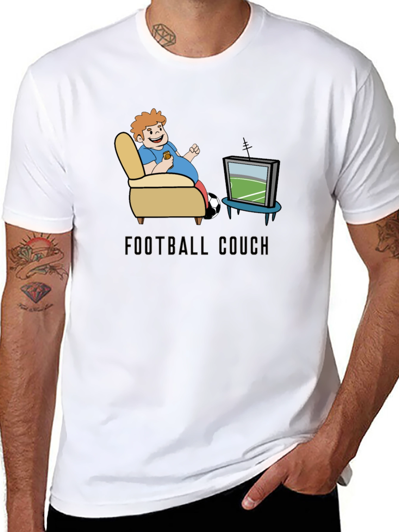 Football Couch T-Shirt: Comfy Fan Tee