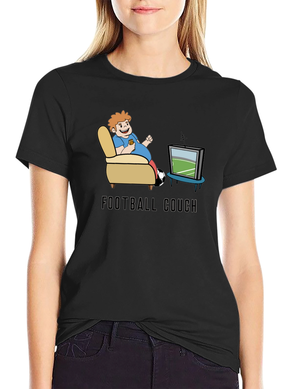 Football Couch T-Shirt: Comfy Fan Tee