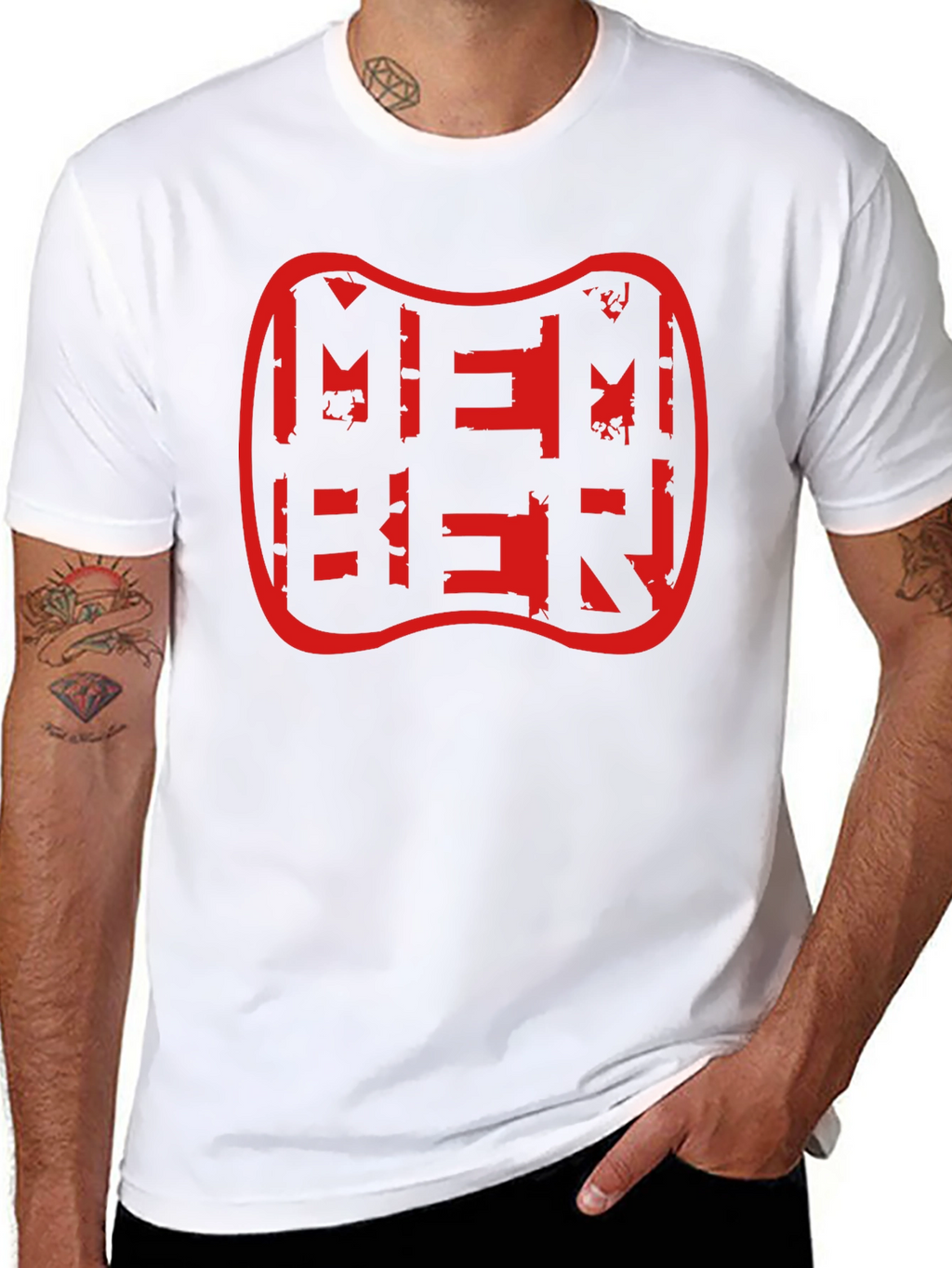 Member Distressed Graphic Tee - Black