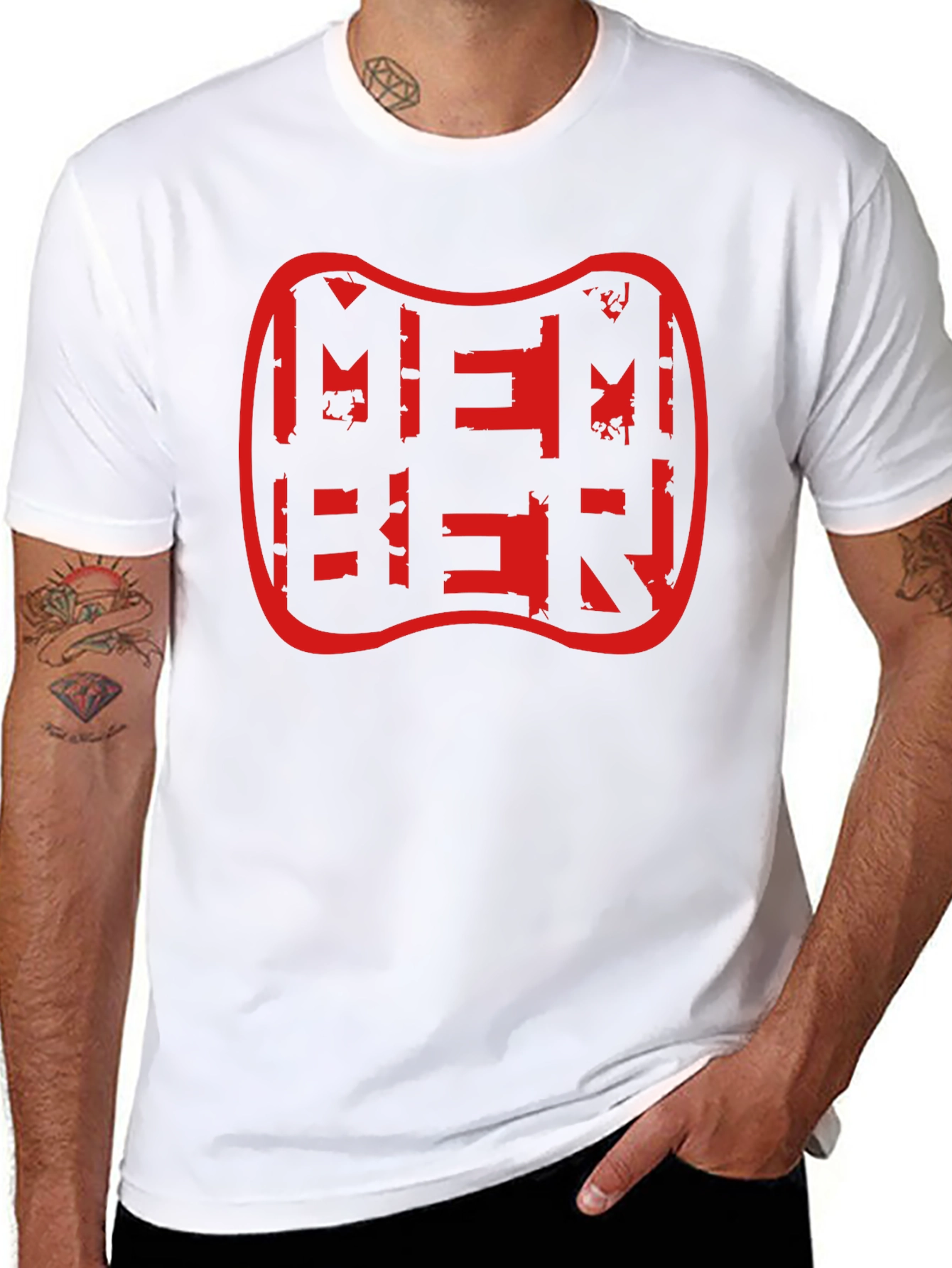 Member Distressed Graphic Tee - Black