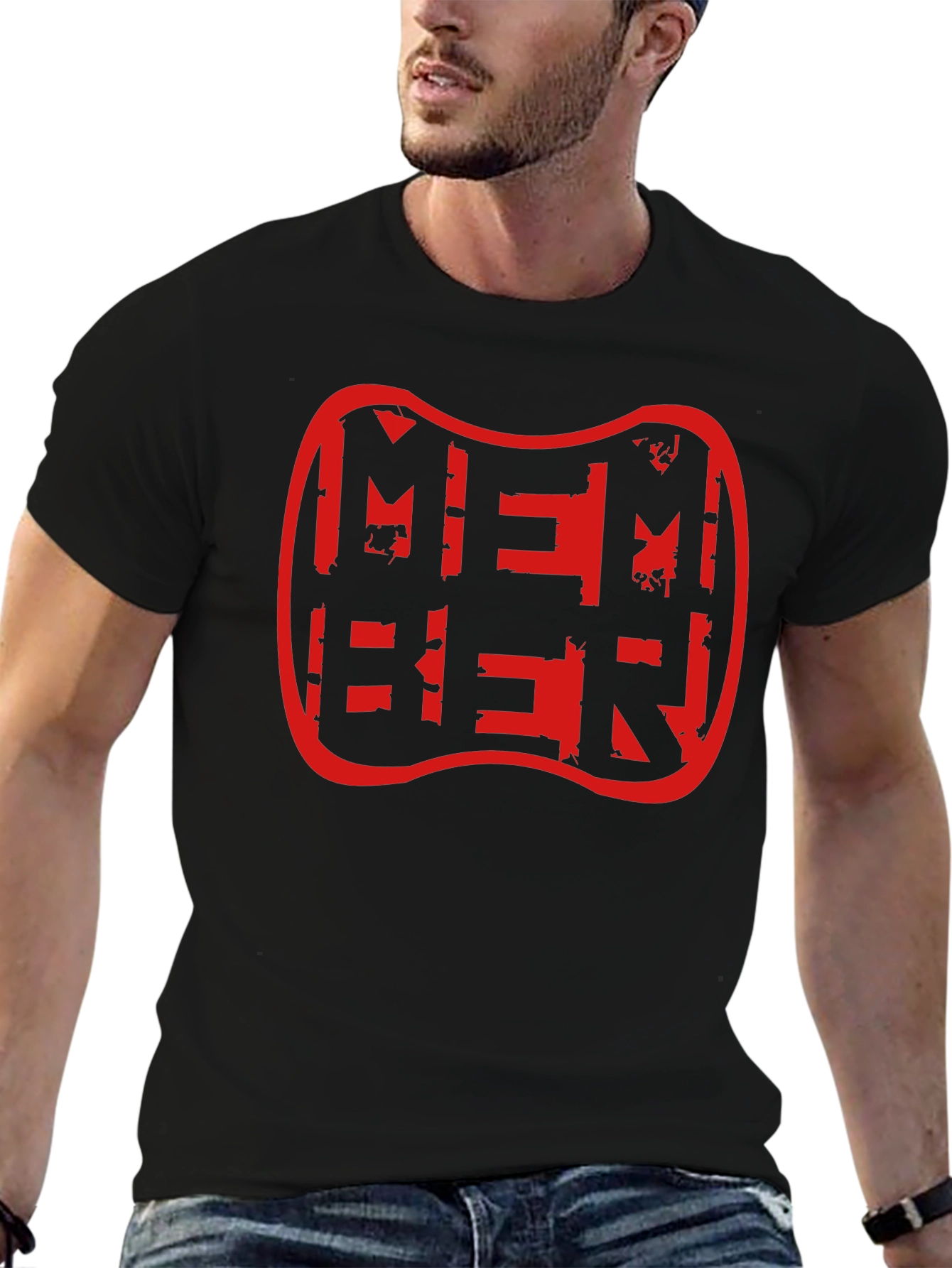 Member Distressed Graphic Tee - Black