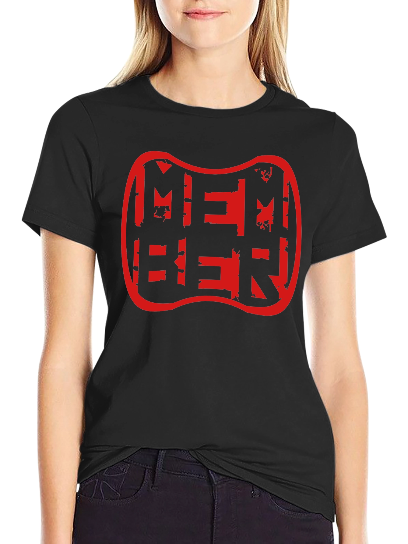 Member Distressed Graphic Tee - Black