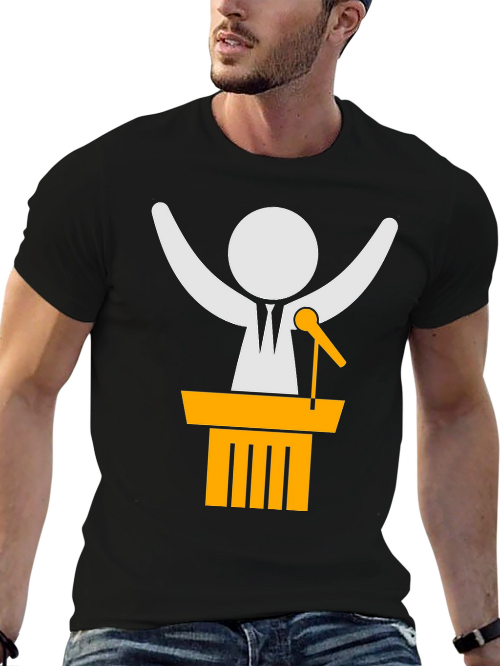 Speaker Icon Black T-Shirt