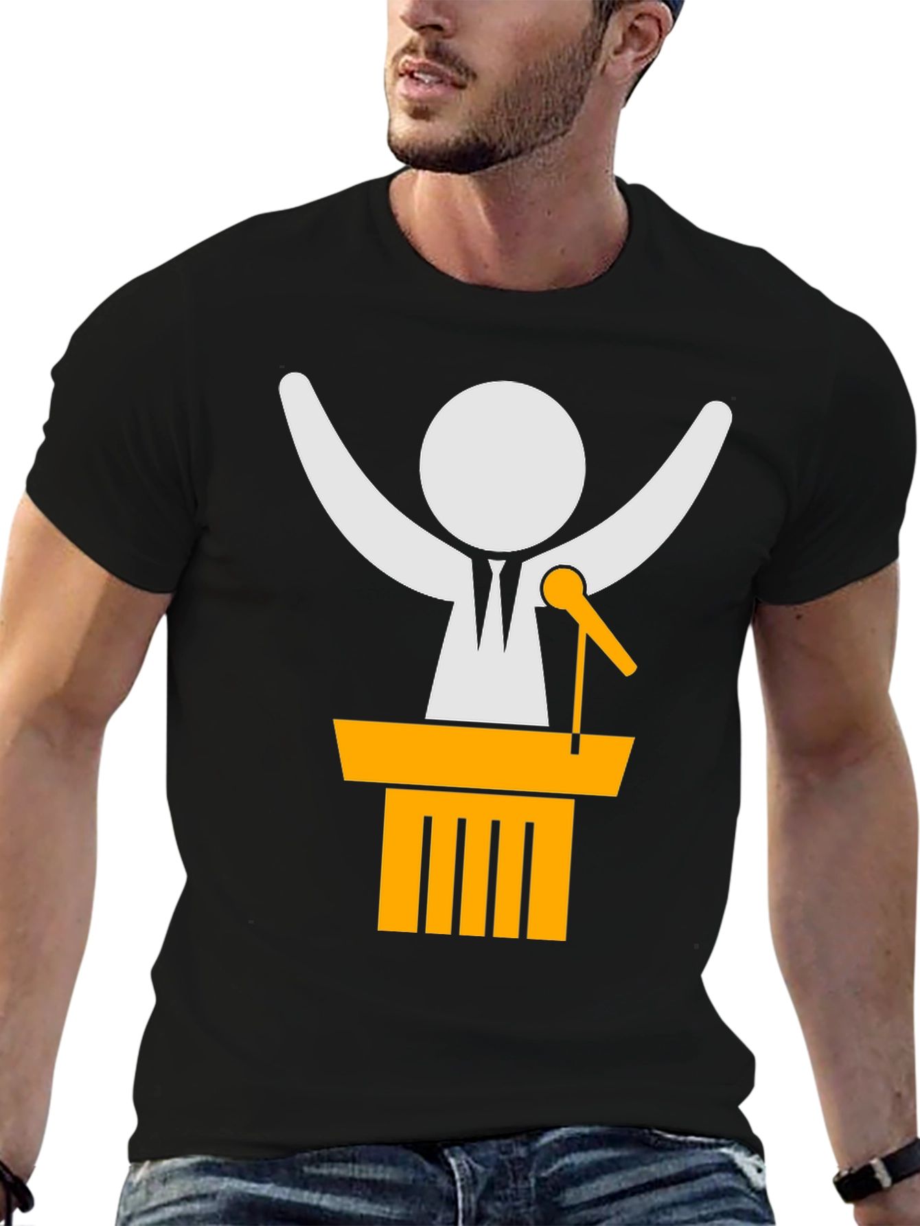 Speaker Icon Black T-Shirt