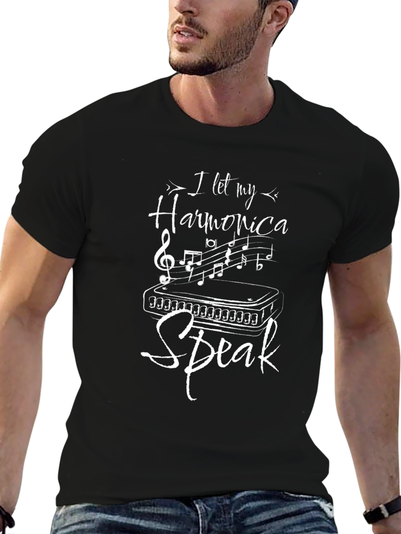 Harmonica Speak T-Shirt - Music Lover Tee