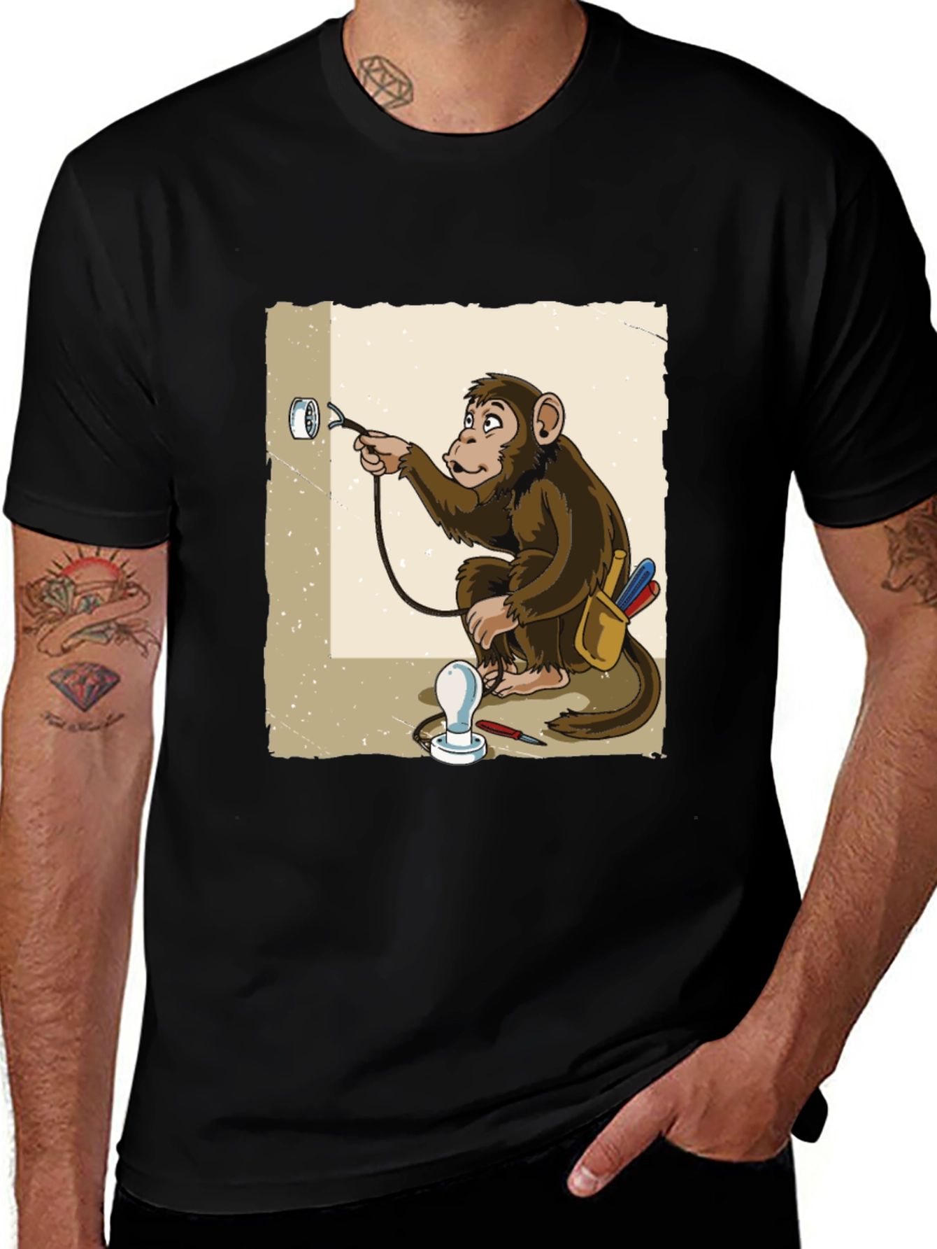 Monkey Electrician T-Shirt