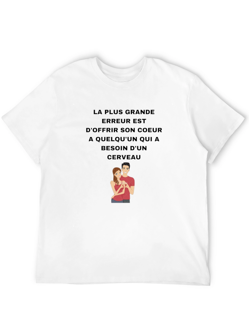 Humorous Graphic T-Shirt - Brains Over Hearts