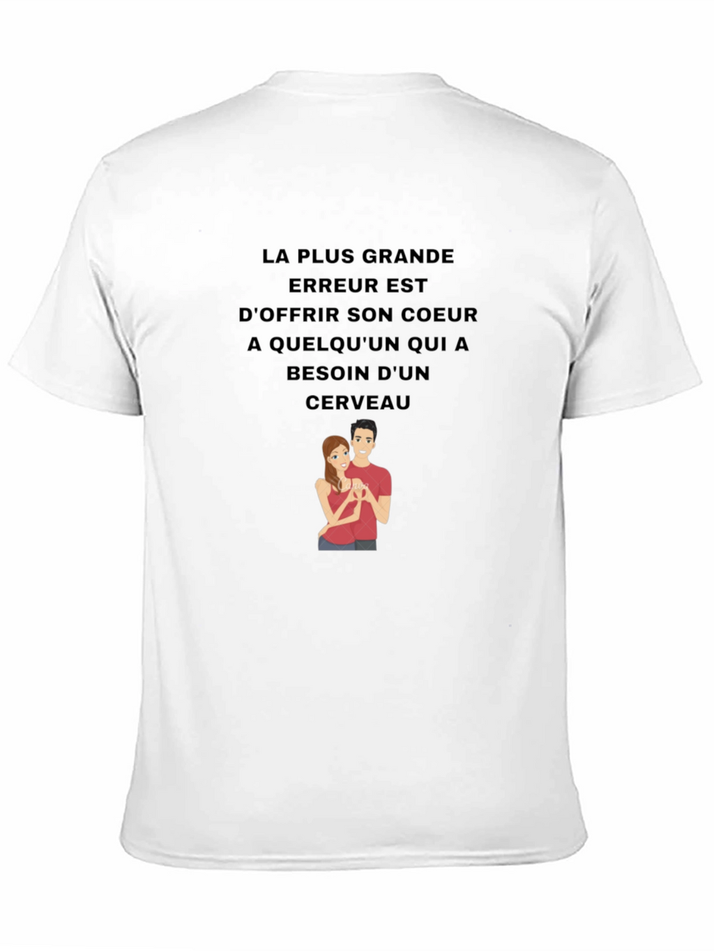 Humorous Graphic T-Shirt - Brains Over Hearts