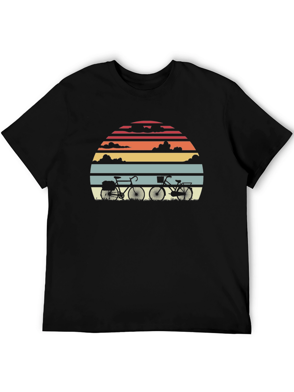 Retro Sunset Bicycle Graphic T-Shirt