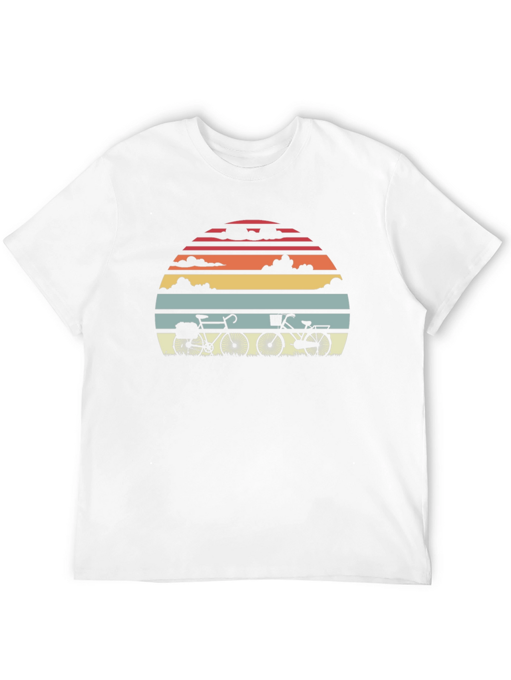 Retro Sunset Bicycle Graphic T-Shirt