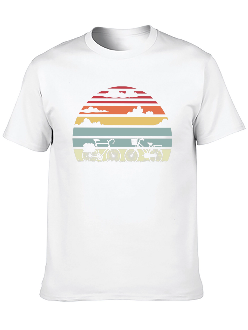 Retro Sunset Bicycle Graphic T-Shirt