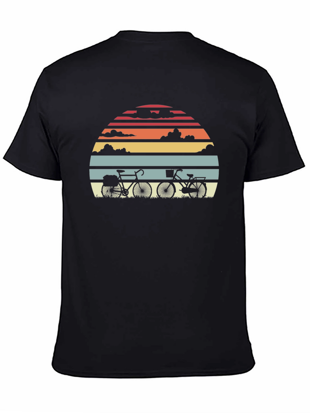 Retro Sunset Bicycle Graphic T-Shirt
