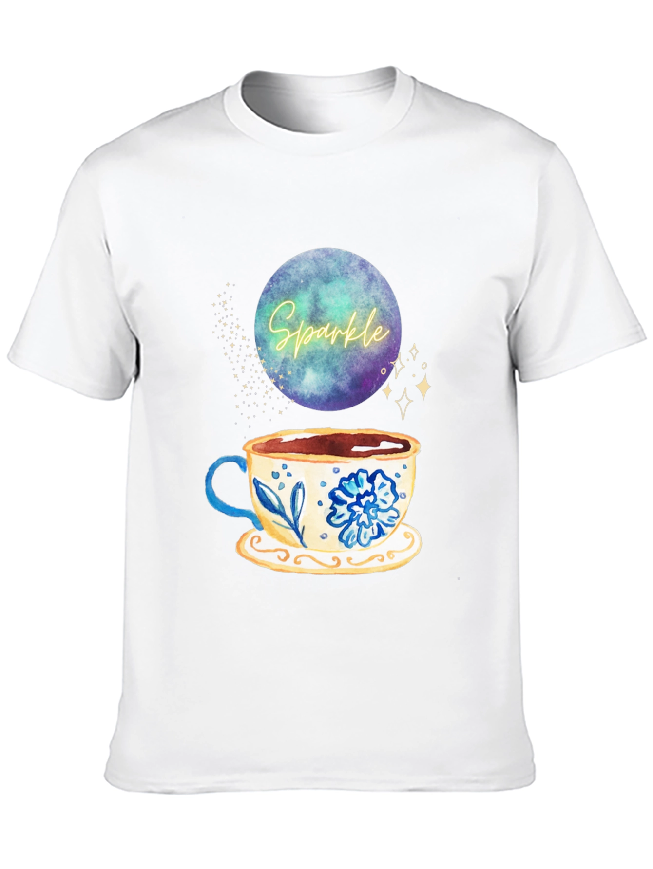 Sparkle Tea Cup Graphic Tee - Stylish Comfort