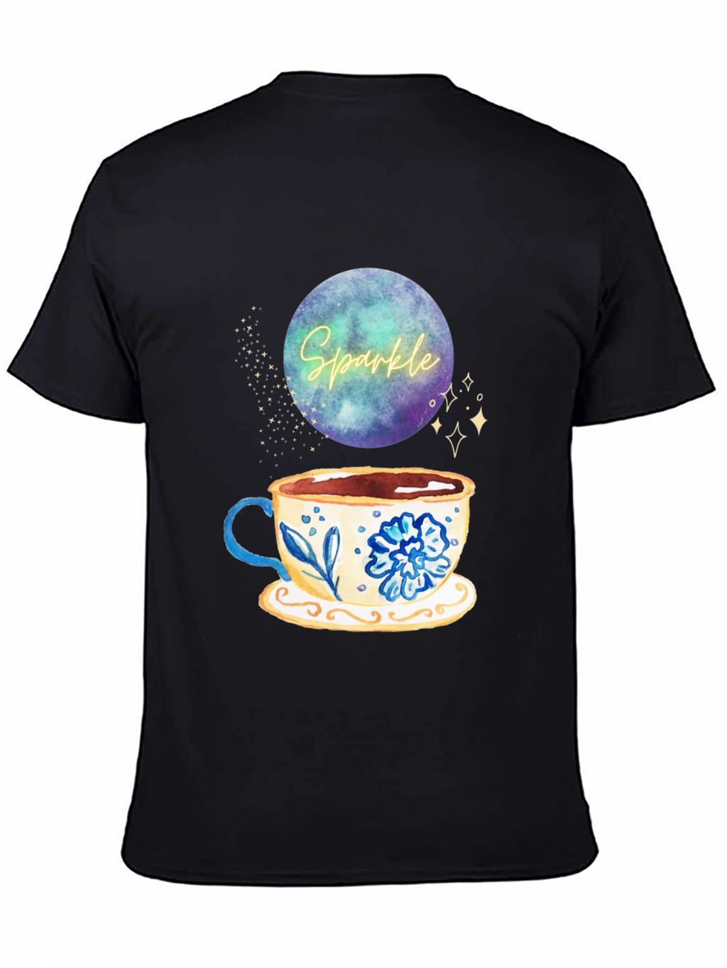 Sparkle Tea Cup Graphic Tee - Stylish Comfort