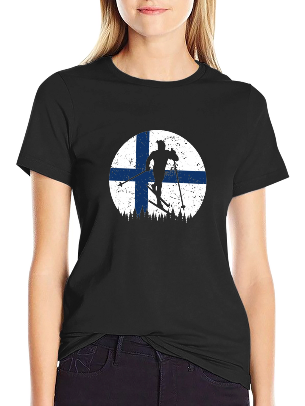 Finland Skiing Silhouette T-Shirt