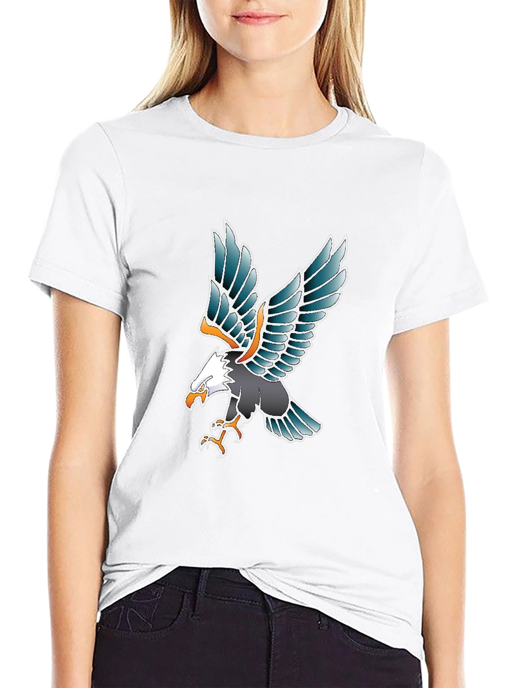 Eagle Graphic Tee - Black Cotton Blend