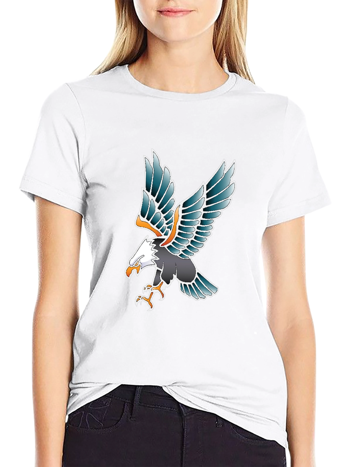 Eagle Graphic Tee - Black Cotton Blend