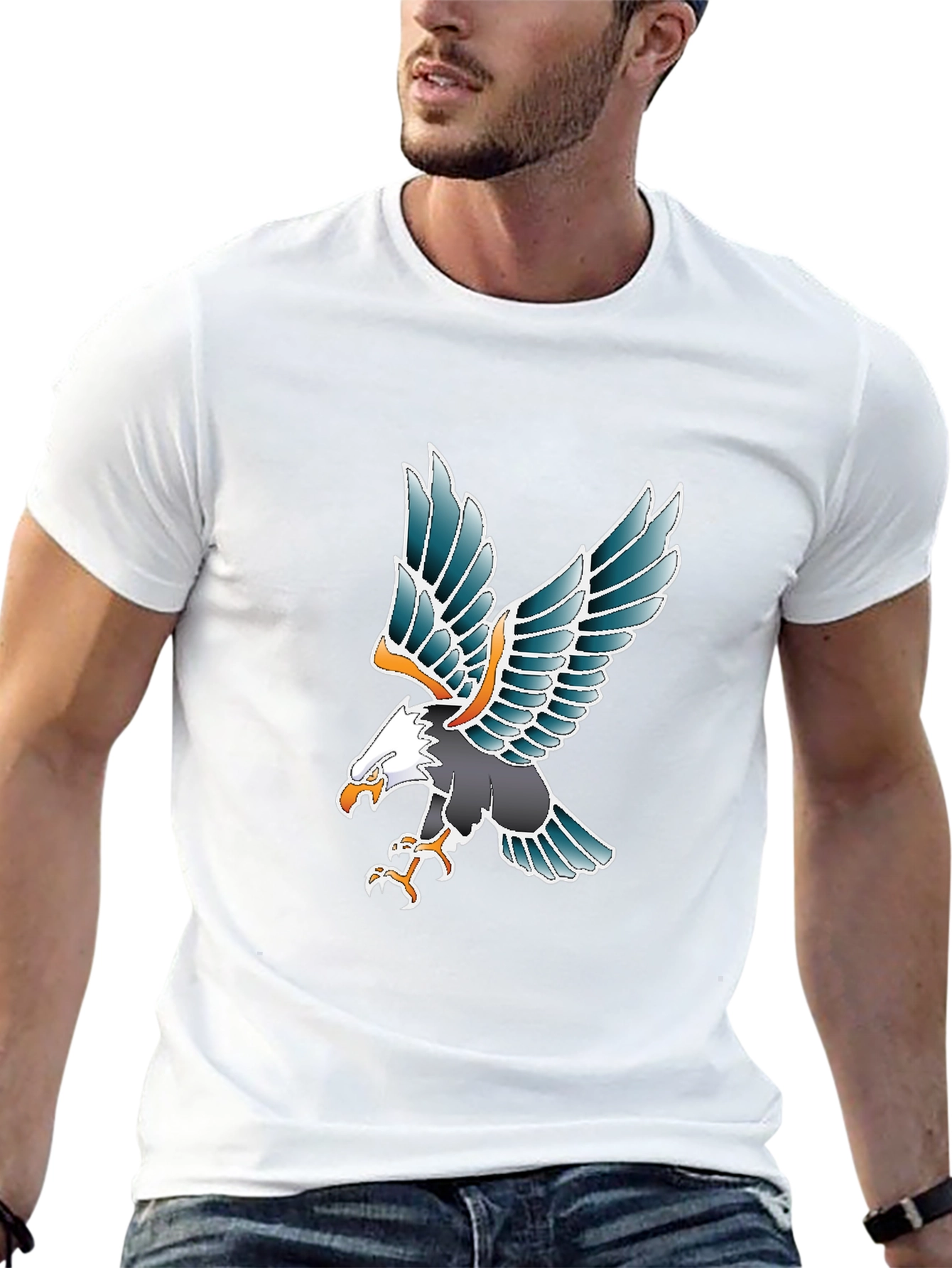 Eagle Graphic Tee - Black Cotton Blend