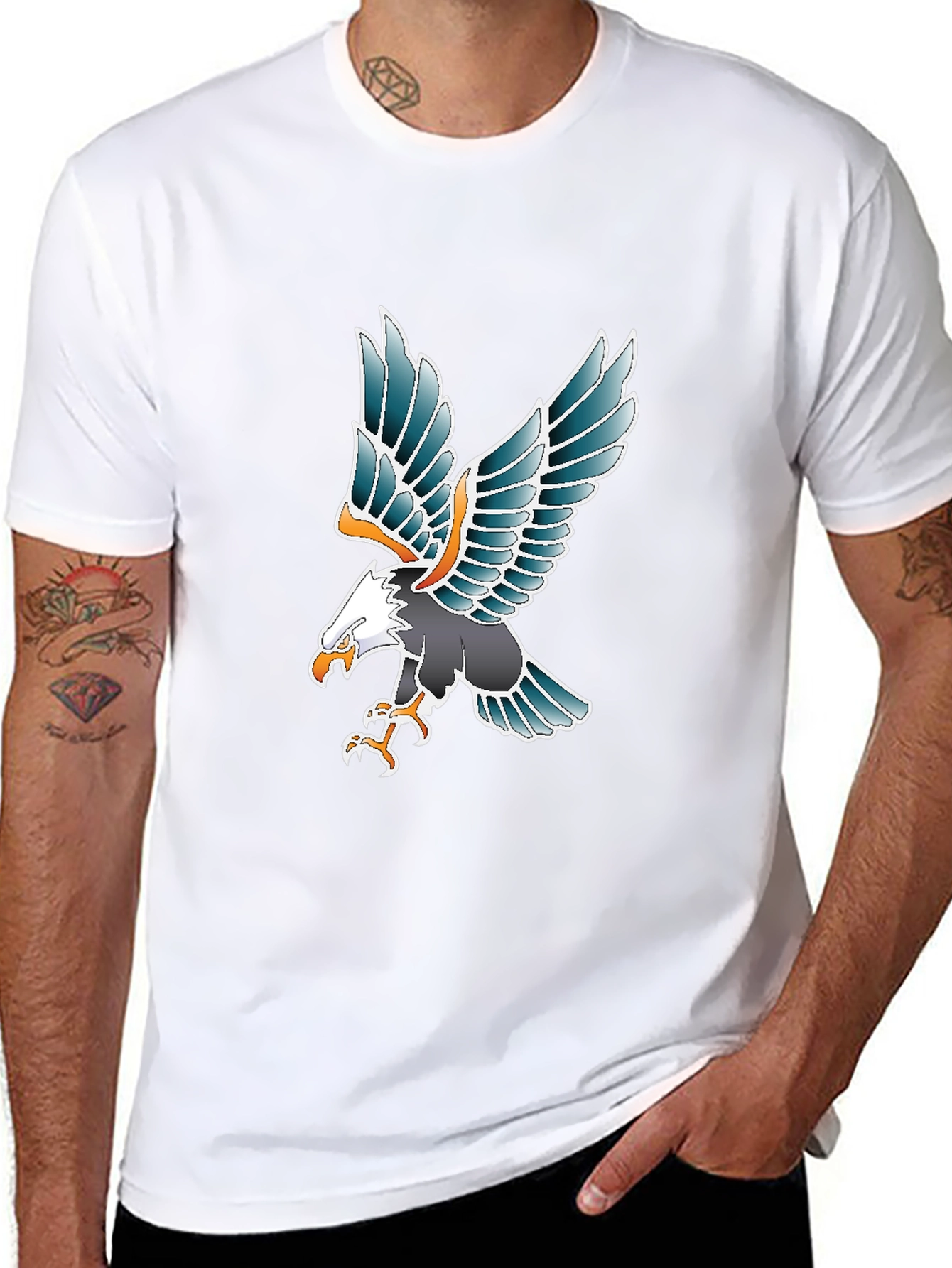 Eagle Graphic Tee - Black Cotton Blend