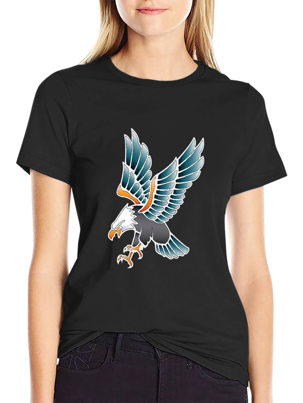 Eagle Graphic Tee - Black Cotton Blend