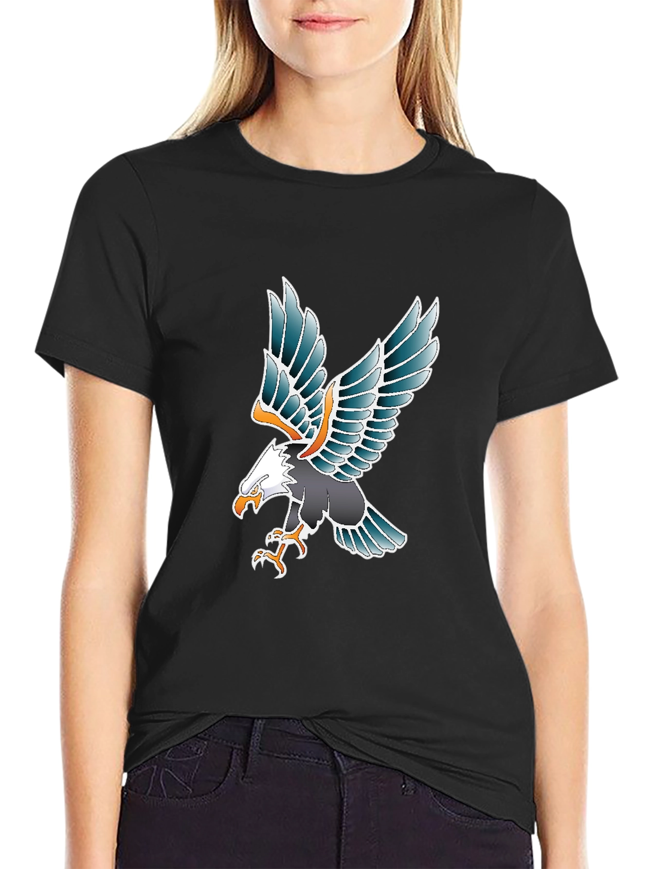 Eagle Graphic Tee - Black Cotton Blend