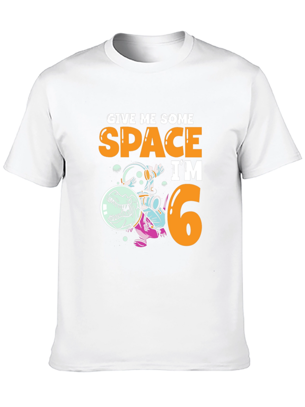 Dinosaur Astronaut 6th Birthday T-Shirt