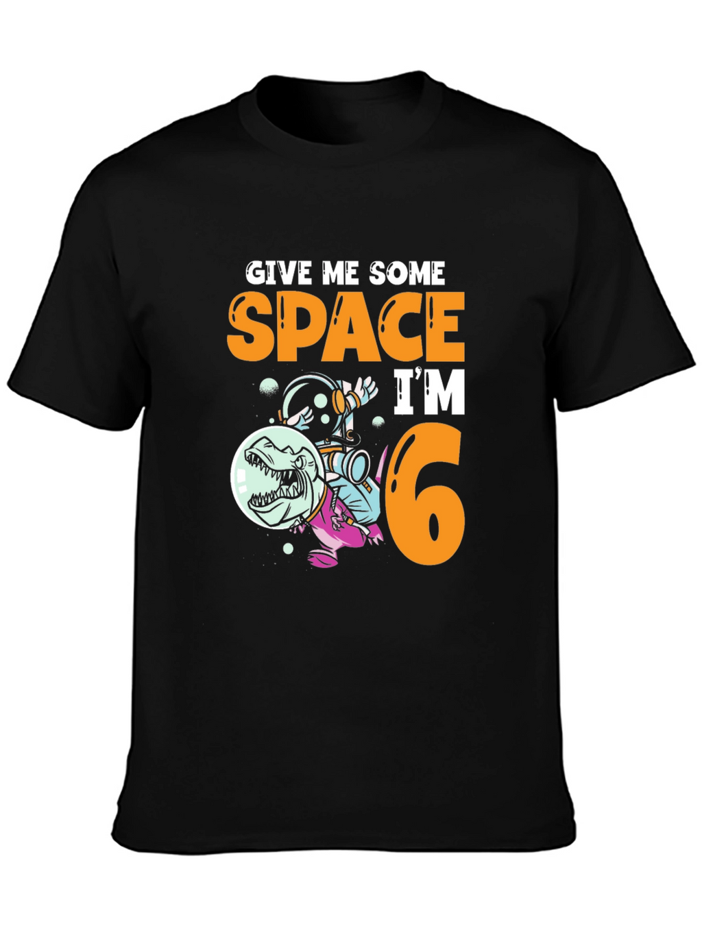 Dinosaur Astronaut 6th Birthday T-Shirt