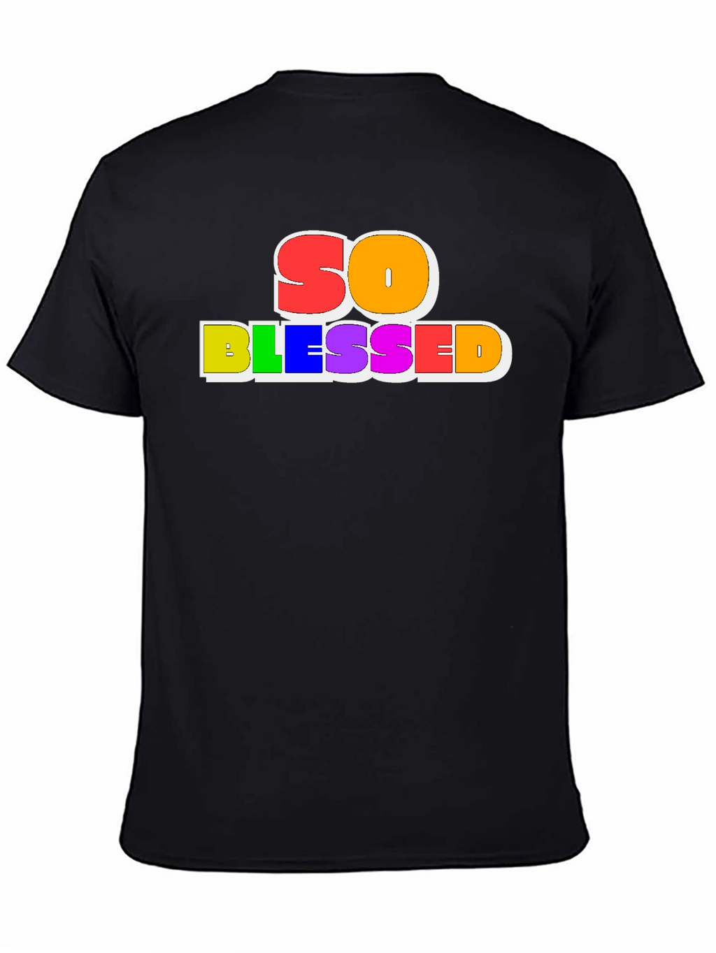 So Blessed Rainbow Graphic Black Tee