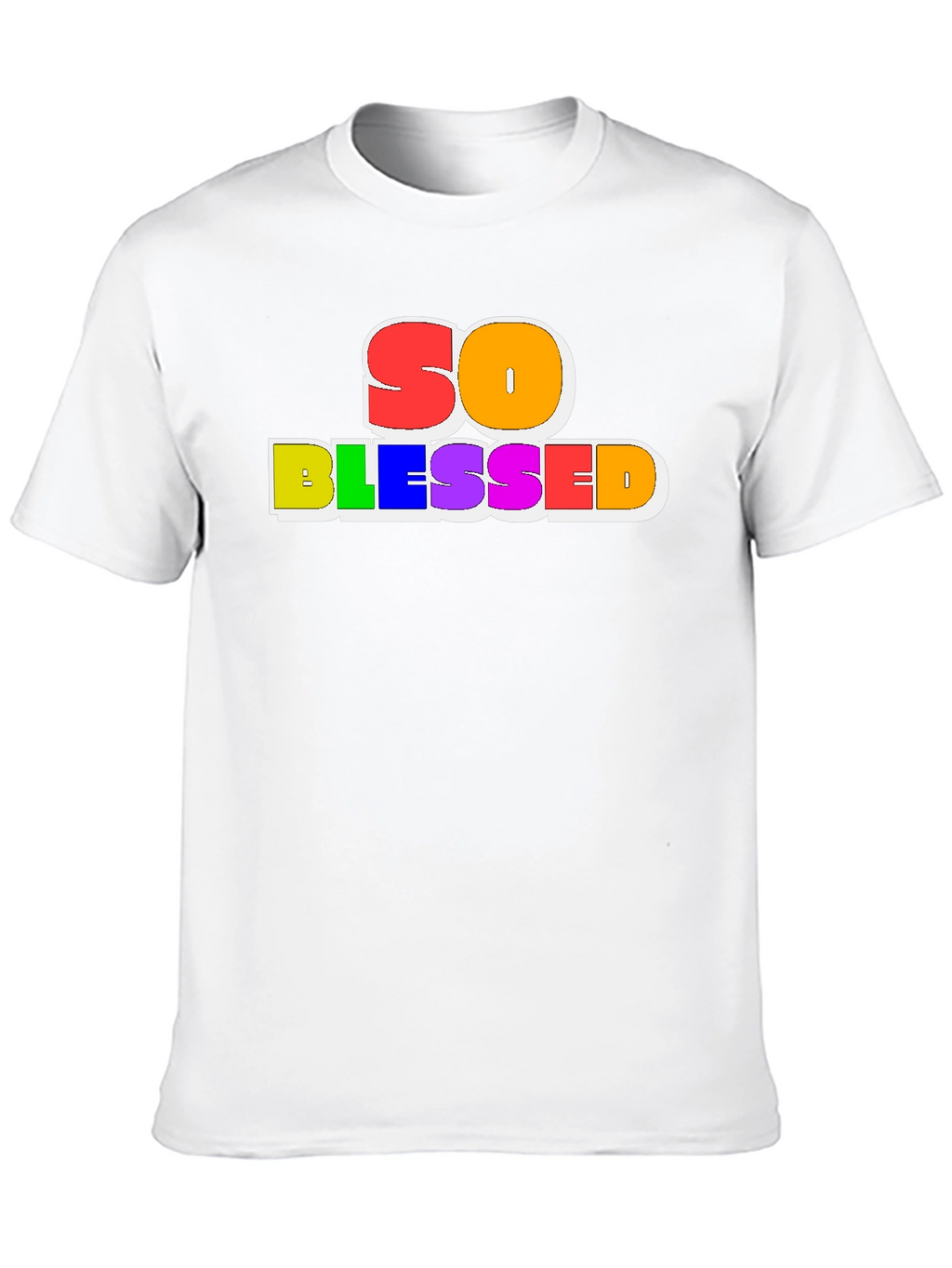 So Blessed Rainbow Graphic Black Tee