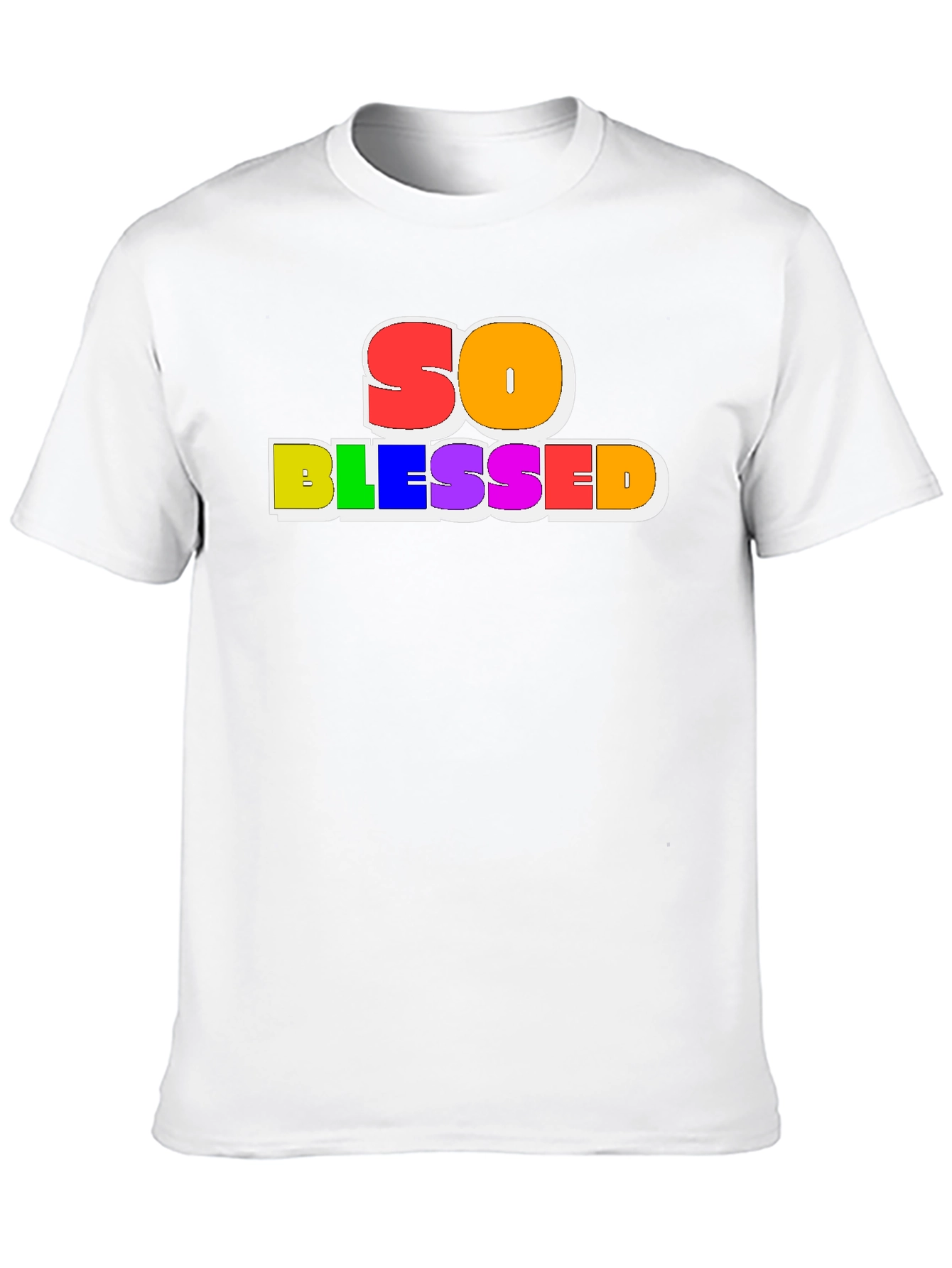 So Blessed Rainbow Graphic Black Tee