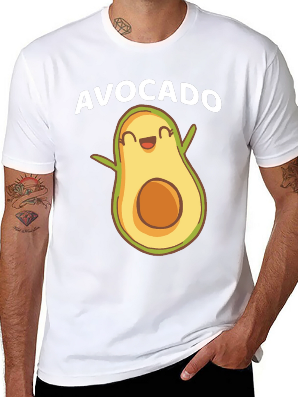 Funny Avocado Graphic Tee - Black