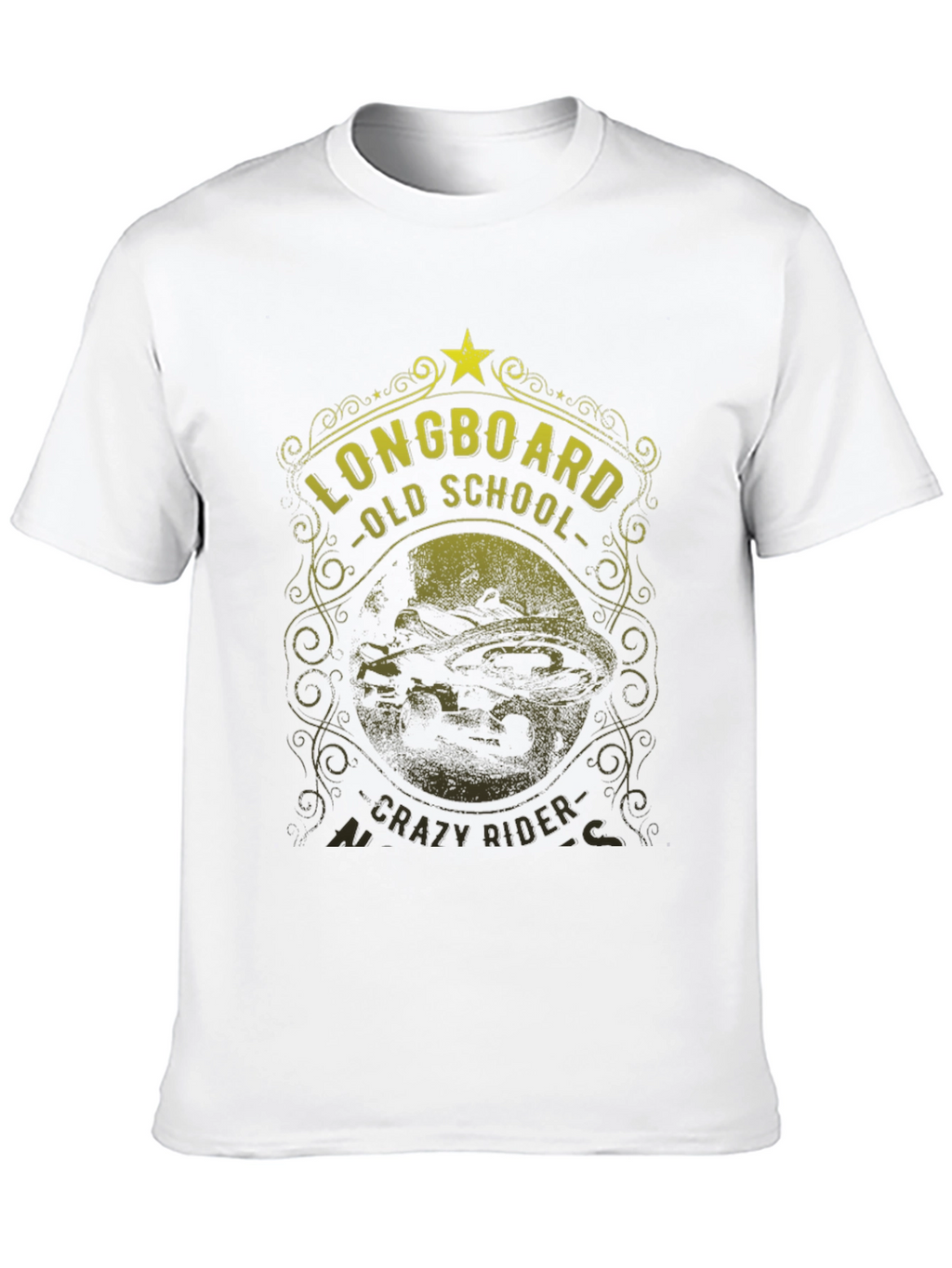 Longboard Old School Crazy Rider Graphic Tee