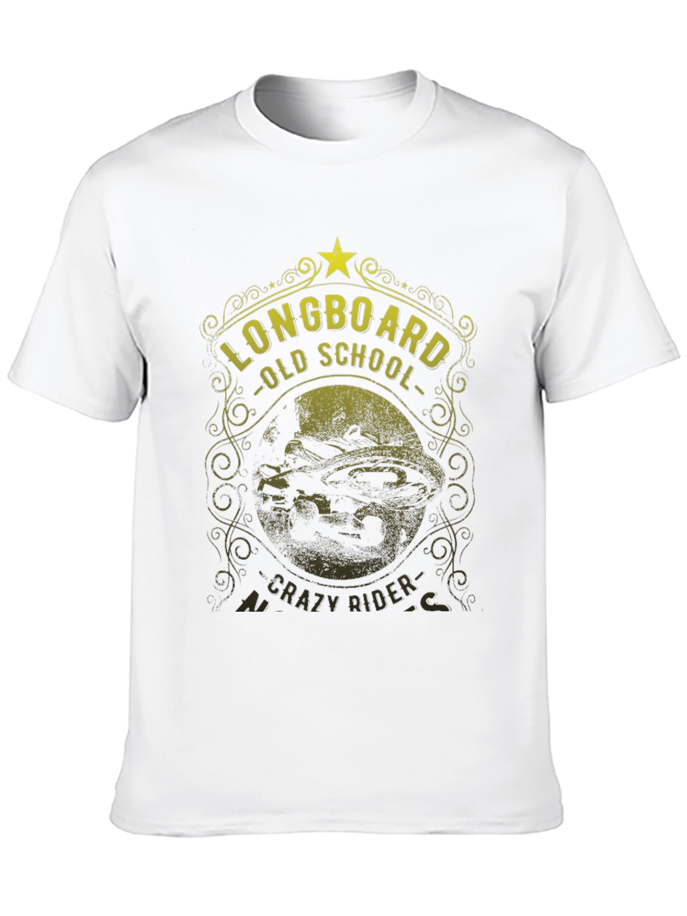Longboard Old School Crazy Rider Graphic Tee