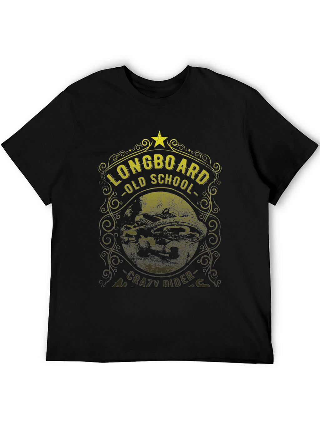 Longboard Old School Crazy Rider Graphic Tee