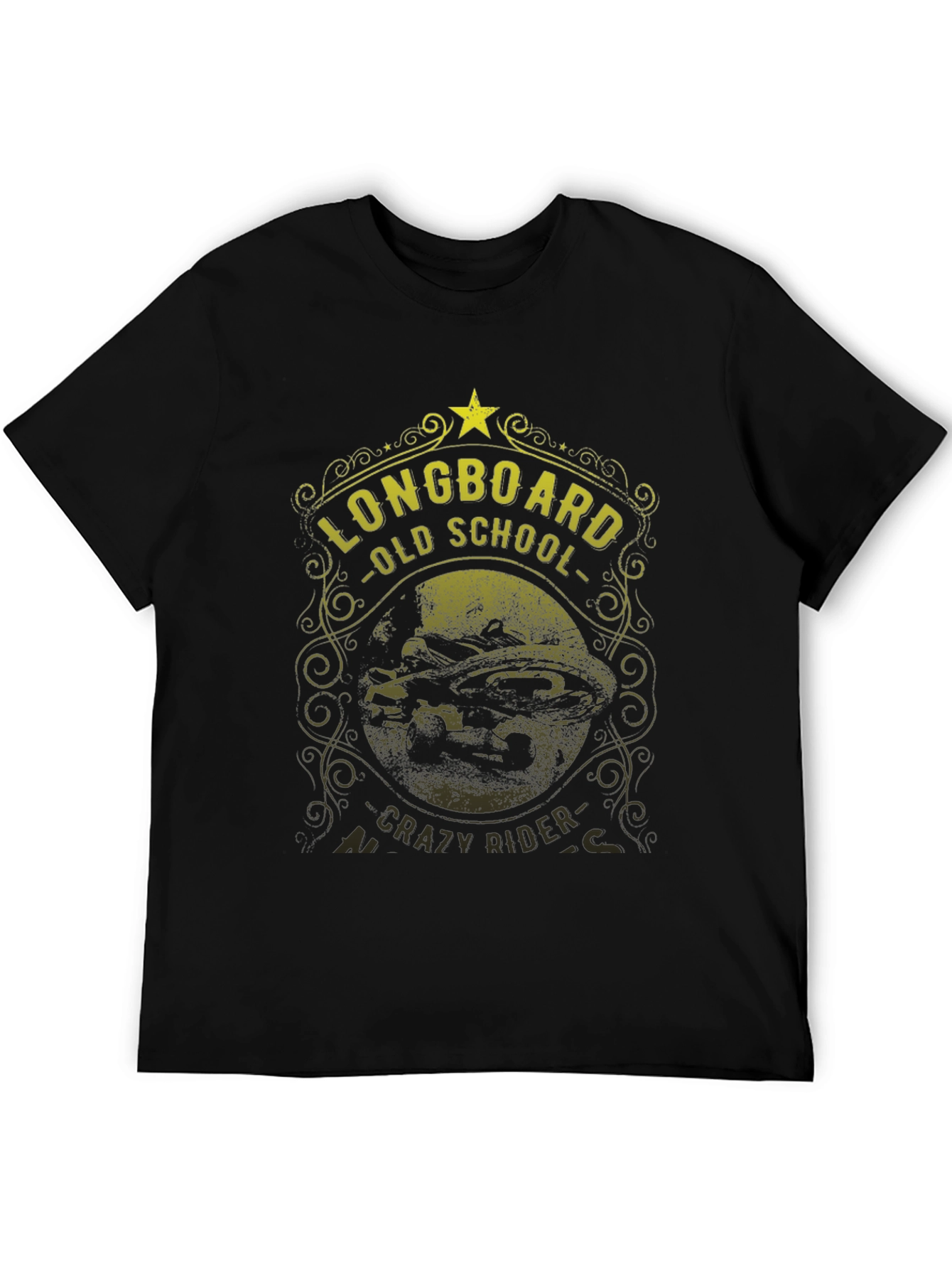 Longboard Old School Crazy Rider Graphic Tee
