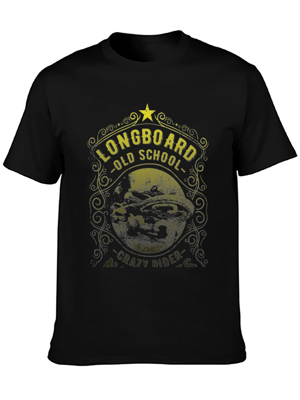Longboard Old School Crazy Rider Graphic Tee