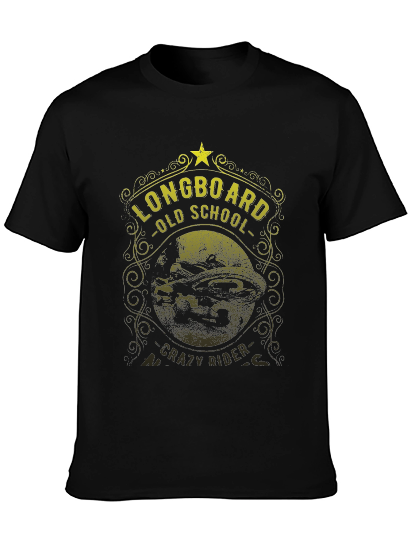 Longboard Old School Crazy Rider Graphic Tee