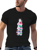 Unicorn Reading on Books T-Shirt