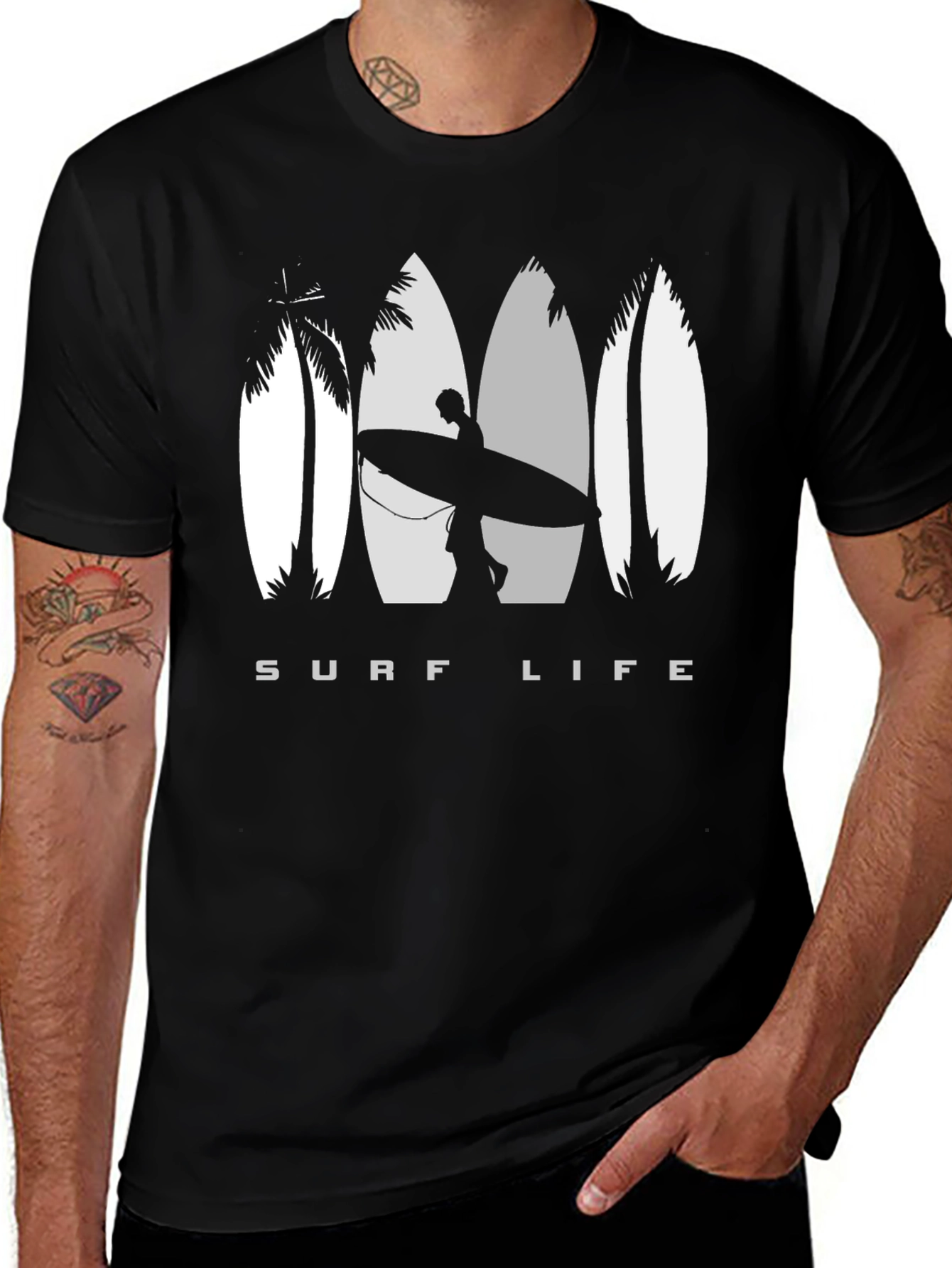 Surf Life Graphic Tee - Black