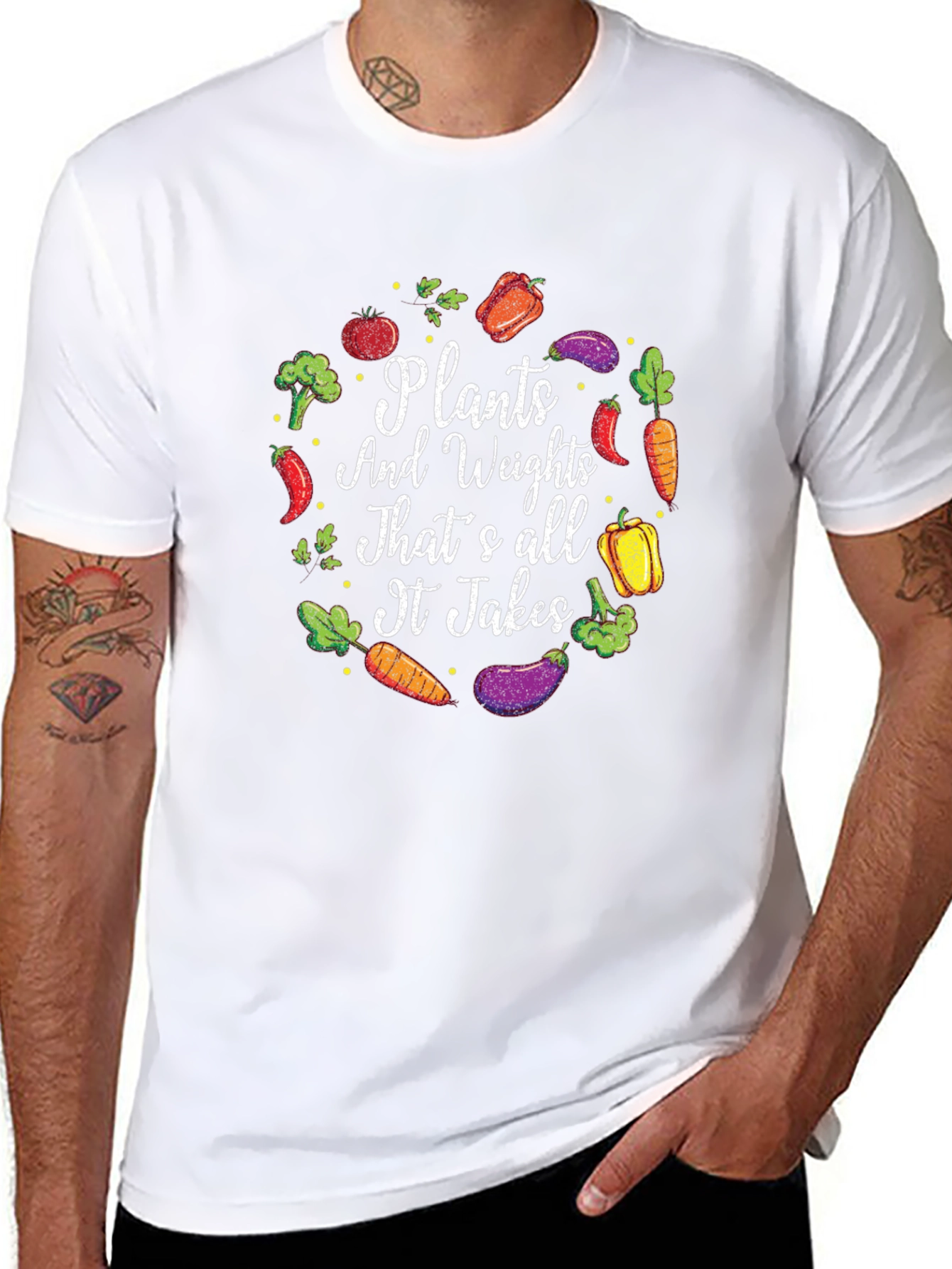 Plants and Weights Graphic T-Shirt