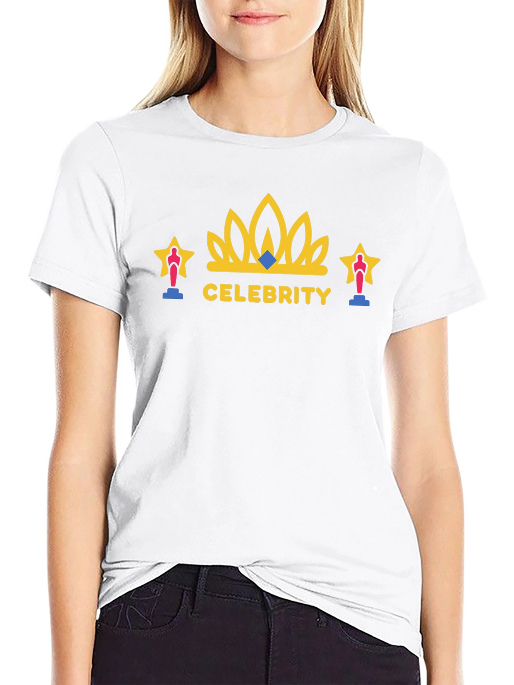 Celebrity Graphic T-Shirt - Black Crew Neck Tee