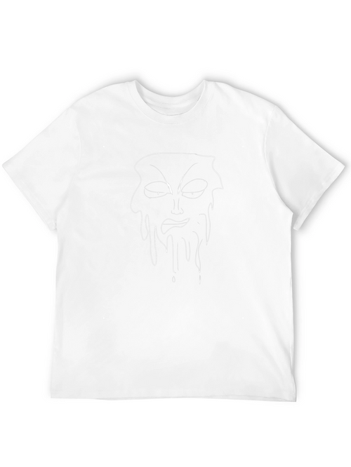 Abstract Drip Face Graphic Black T-Shirt