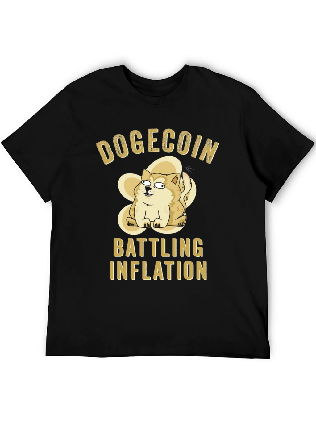 DogeCoin Battling Inflation Black T-Shirt