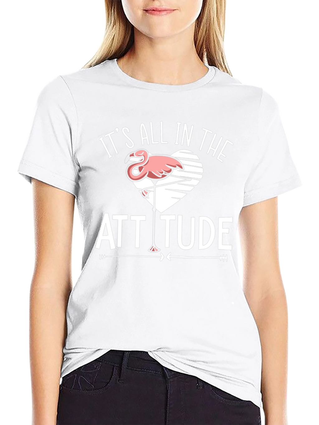 Attitude Flamingo Black T-Shirt