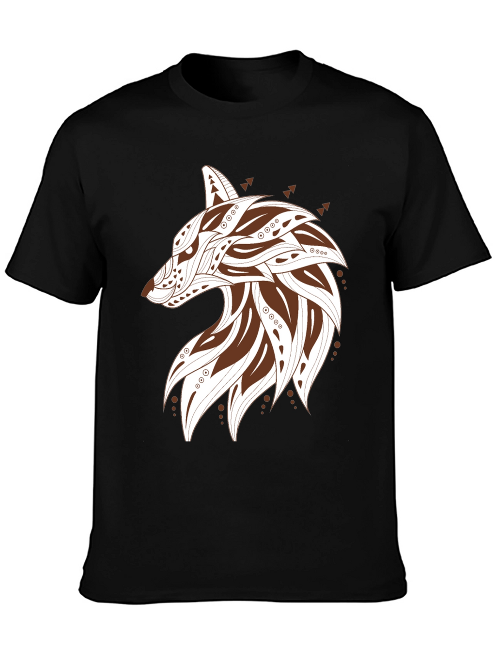 Stylish Wolf Graphic Print Mens T-Shirt - Black