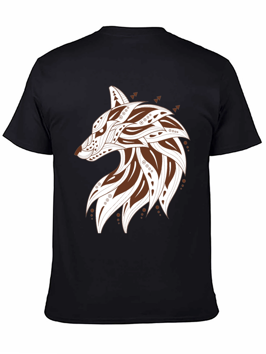 Stylish Wolf Graphic Print Mens T-Shirt - Black