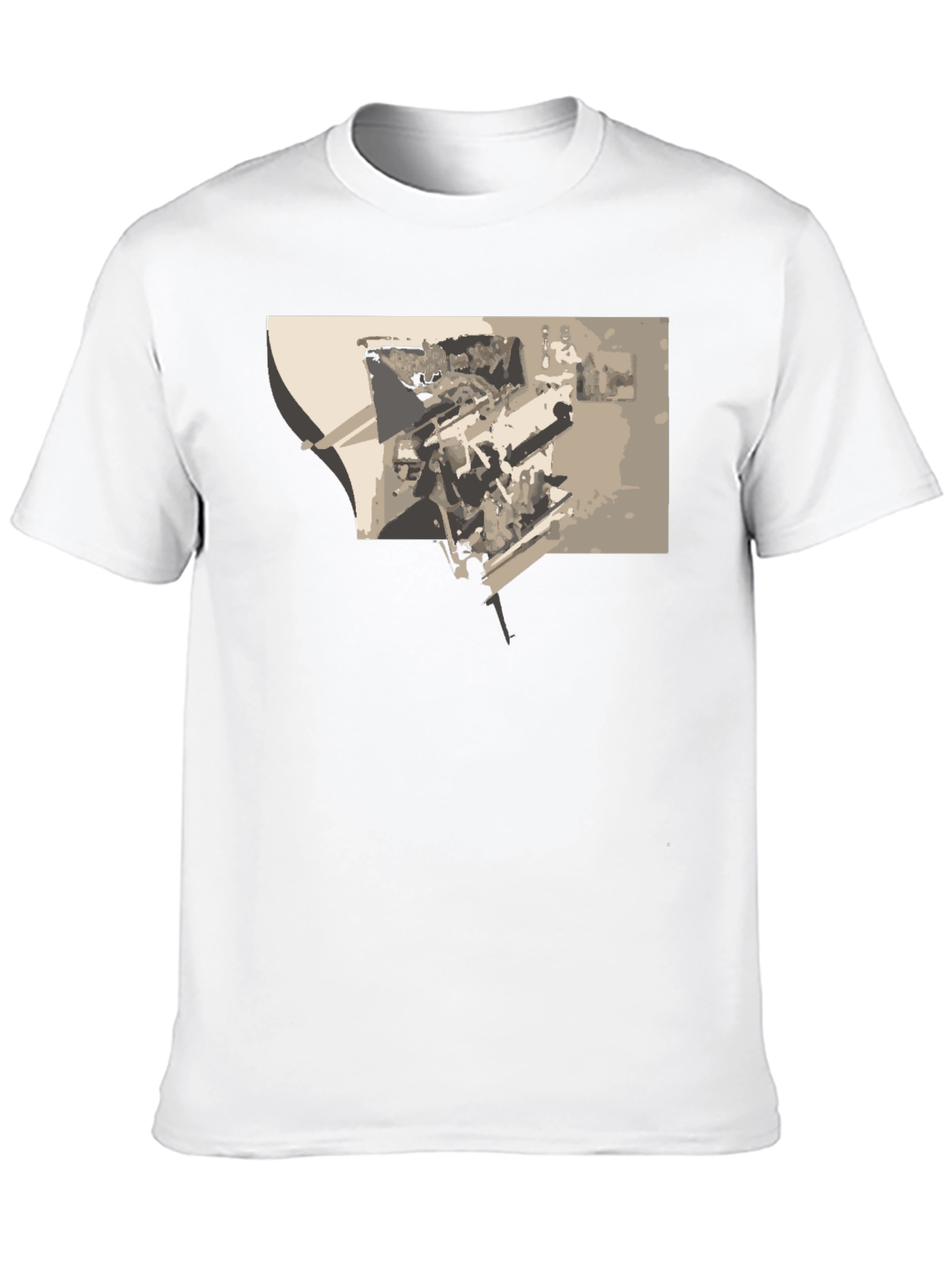 Abstract Graphic Print Black Tee