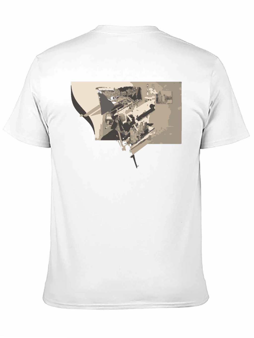 Abstract Graphic Print Black Tee