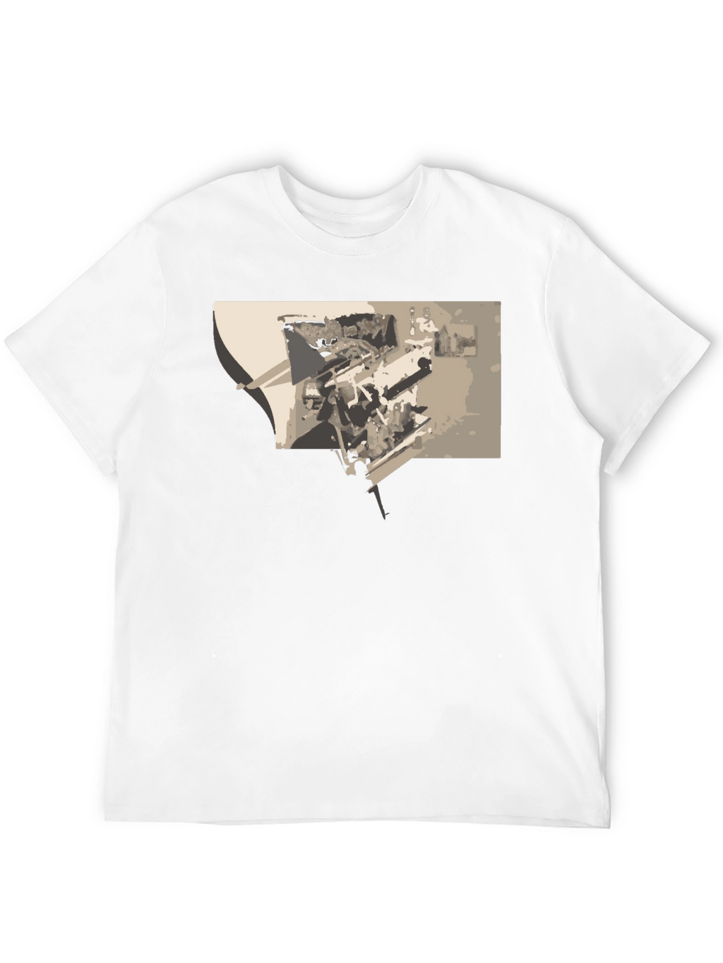 Abstract Graphic Print Black Tee